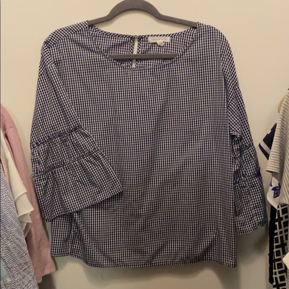 Blue Gingham Top